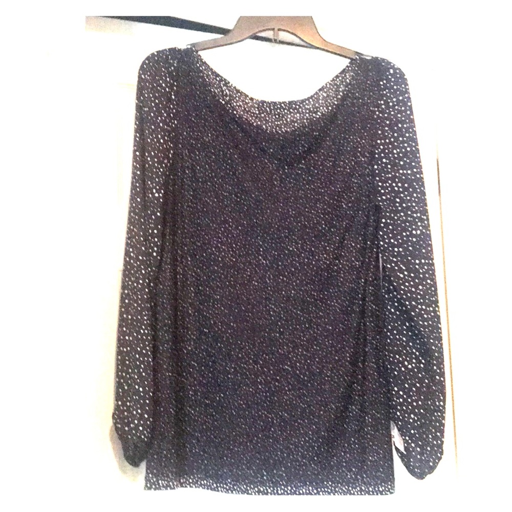 Navy blue blouse mixed media